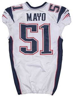 2012 Jerod Mayo Game Used New England Patriots Road Jersey Worn On 10/14/12 At Seattle (NFL/PSA)